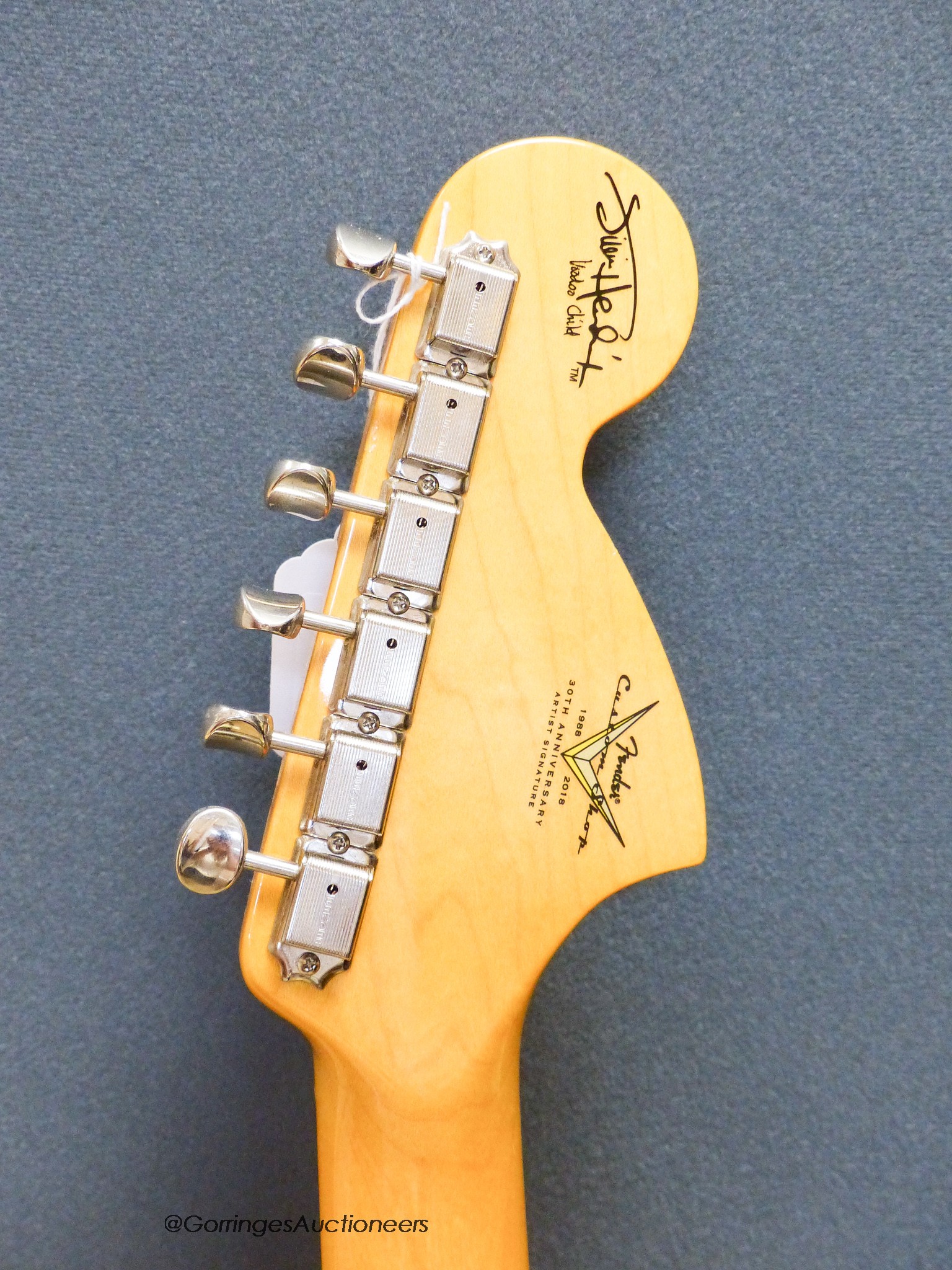 A Fender Stratocaster Jimi Hendrix Voodoo Child 30th Anniversary Custom Shop electric guitar, c.2019, Olympic white with G & G custom shop hard case and stand
